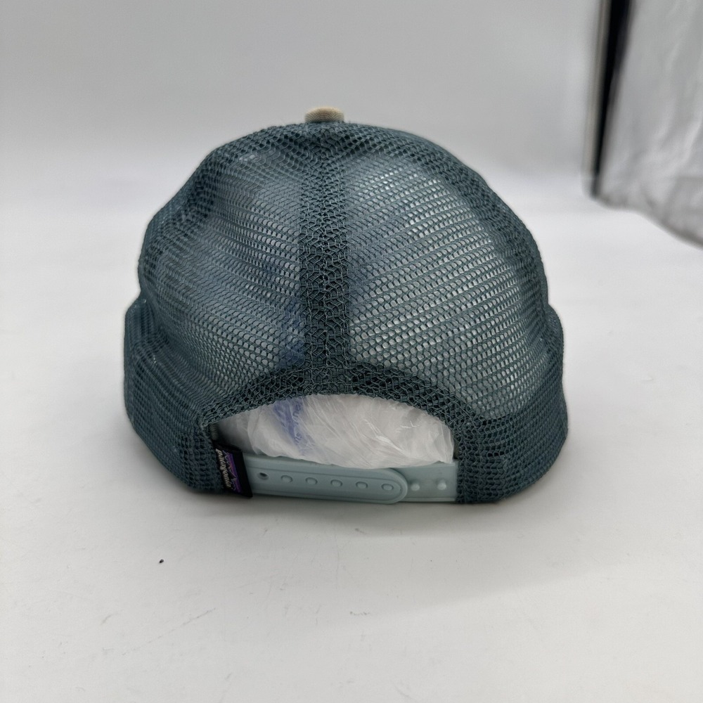 Patagonia Logo Hat Blue Mesh Trucker Cap Adjustable Snapback Baseball Mens - Picture 4 of 5